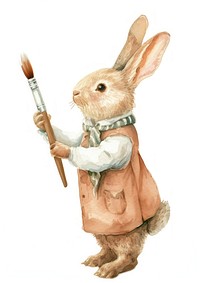Little cute rabbit watercolor animal mammal brush.