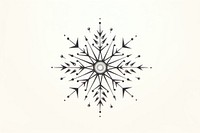 Celestial illustration of snowflake drawing white line.
