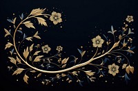 Illustration of ornament floral pattern black gold.