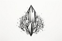 Illustration of crystal drawing sketch illustrated.