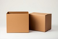One open and one closed cardboard box simplicity carton white background.