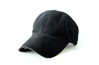 Black cap white background headgear headwear.
