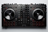 Black dj mixer controller electronics stereo technology.