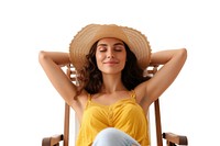Young calm woman summer chair adult.