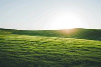 Beautiful green dune field landscape background sunlight outdoors horizon.