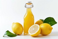 Lemon juice bottle fruit drink.