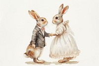 Rabbit wedding watercolor rodent animal mammal.