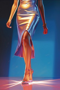A woman wear high heel shoes in night club footwear fashion adult.