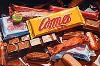 A chocolate bar confectionery candy food.