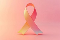 Cancer awareness ribbon text yellow symbol.