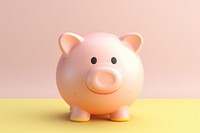 Cute Piggy bank toy pig representation.
