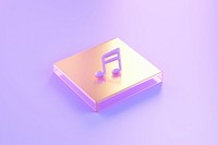 Music icon purple text rectangle.