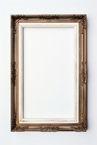 Wood rectangle frame white background.