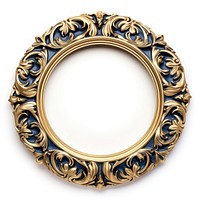 Blue black ceramic circle Renaissance frame vintage rectangle jewelry pendant.