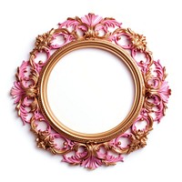 Gold pink metallic circle Renaissance frame vintage jewelry locket photo.