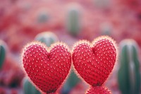 Cactus in hearts shape backgrounds red freshness.