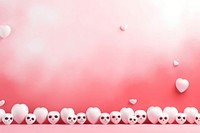 Cute Simplified skull and hearts petal red celebration.