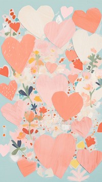 Hearts painting petal backgrounds.