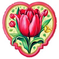 Tulip printable sticker flower plant heart.
