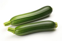 Two courgettes vegetable zucchini squash.