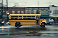Photo of school bus in ney work city vehicle light car.