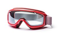 Ski Goggles goggles red white background.