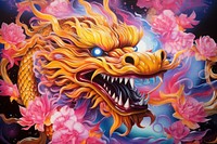 Chinese dragon art painting pattern.