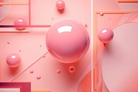 3d illustration in surreal abstract style of pink memphis shapes backgrounds balloon pattern.