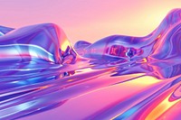 3d illustration in surreal abstract style of gradient memphis backgrounds purple reflection.