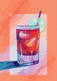 A fancy cocktail mojito drink fruit.