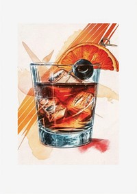 A fancy cocktail drink refreshment painting.