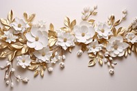 White gold floral border jewelry flower art.