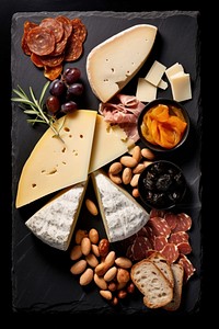 A charcuterie cheese board food meat parmigiano-reggiano.
