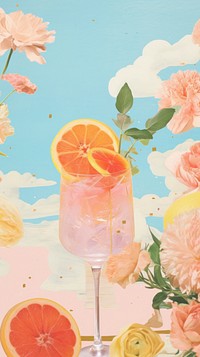 Cocktail grapefruit flower drink.