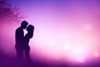 Couple gradient background purple silhouette romantic.