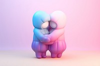 People hugging gradient background love affectionate togetherness.