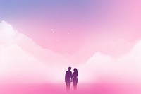 Couple gradient background silhouette nature pink.