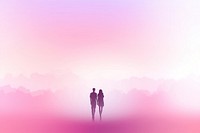 Couple gradient background outdoors walking nature.