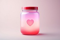 Jar bottle pink red.