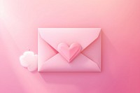 Love letter envelope pink pink background.