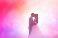 LGBT wedding gradient background romantic kissing adult.
