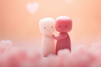 People hugging background love cute toy.