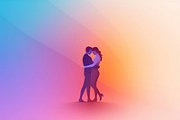 People hugging gradient background romantic kissing adult.