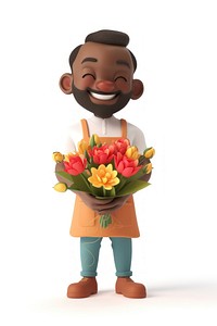 Black male flower owner shop plant human cute.
