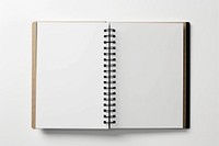 Open spiral bound notepad Kraft Paper diary paper white.