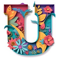 Letter U alphabet shape font.