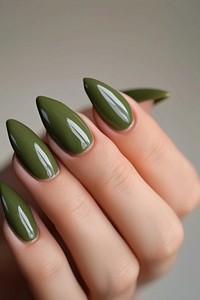Hand cosmetics manicure green.