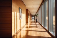 Modern office hallway architecture building corridor.