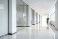 Modern office hallway architecture corridor building.