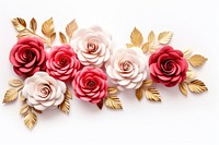 Pink red white roses floral border flower jewelry plant.